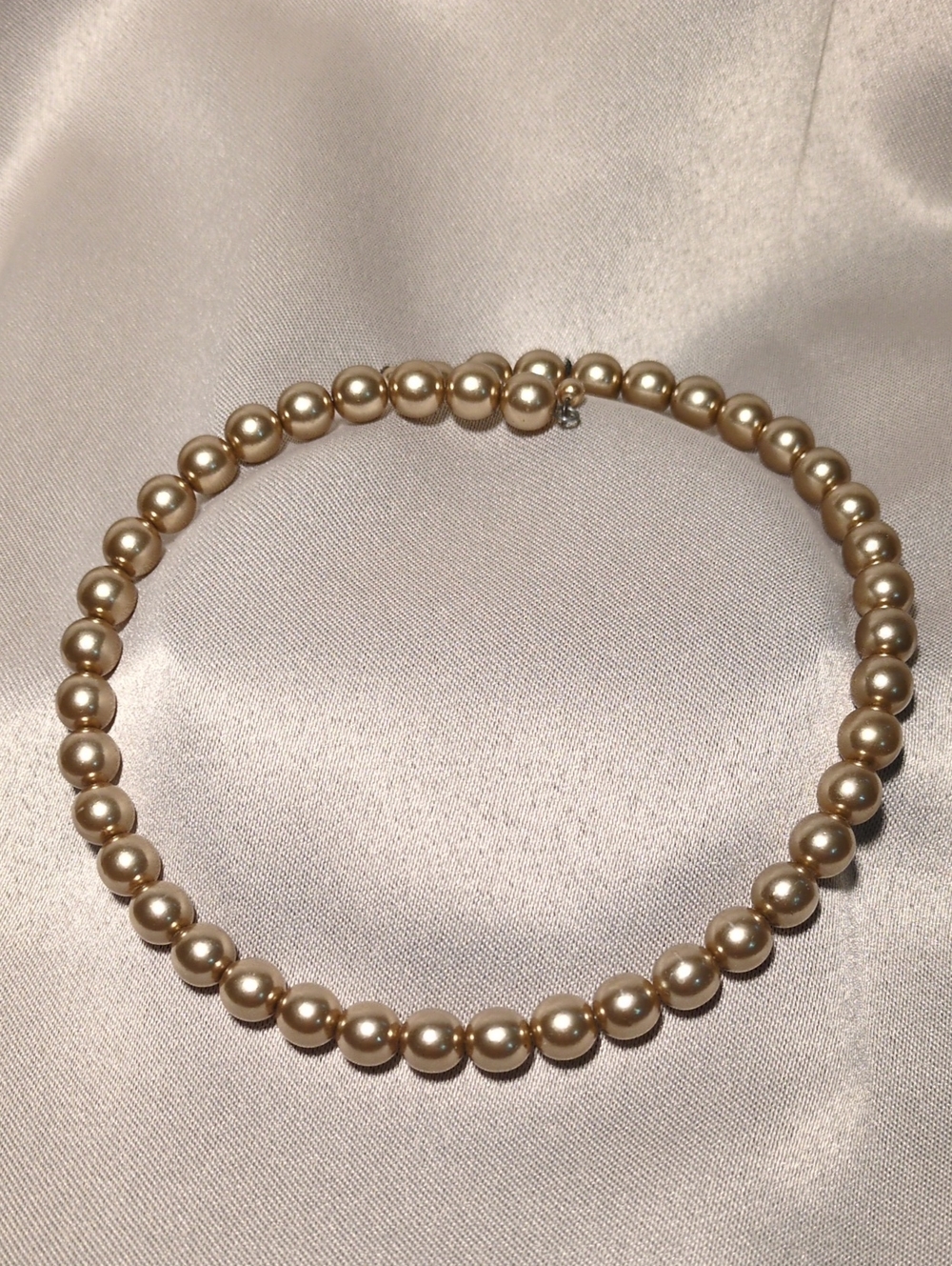 Cultured Pearl Necklace in Champagne Gold Tone